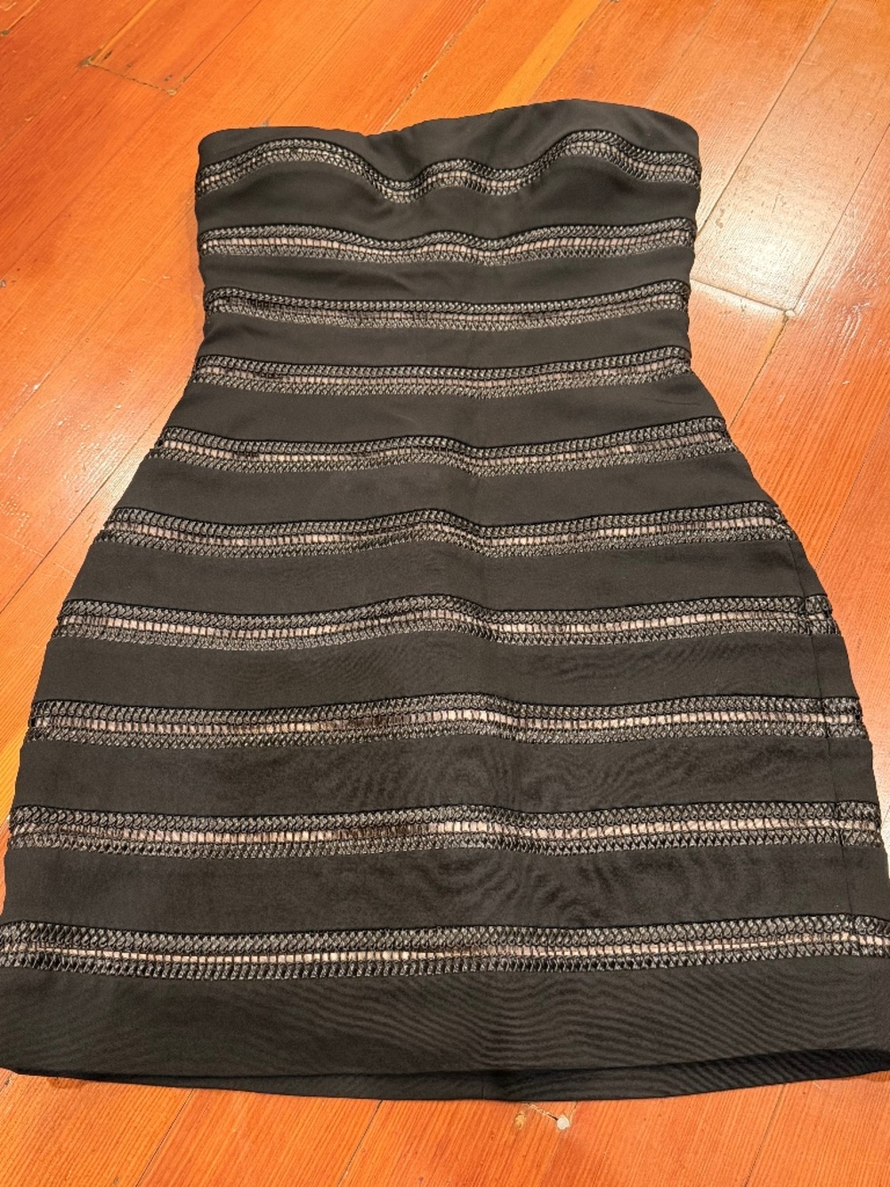 Misha Women’s Little Black Strapless Dress Likely Size 0-2.